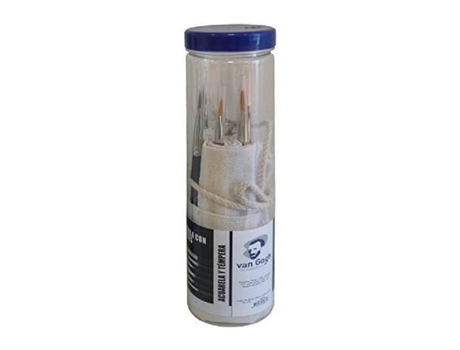 Tubo 6 Pincéis Aguarela + Porta Pincéis
