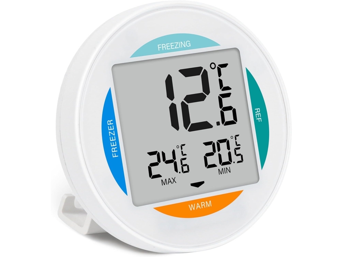 Lurelia Termo-higrómetro Com Sensor, Para Frigorífico, Alta Precisão, Visor Lcd, Sem Fios, Memória Máx./mín., Impermeável