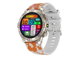 (laranja Camuflado) Smartwatch Com Tela Colorida De 1,43 Polegadas, Compatível Com Chamadas Bluetooth E Monitoramento De Saúde.
