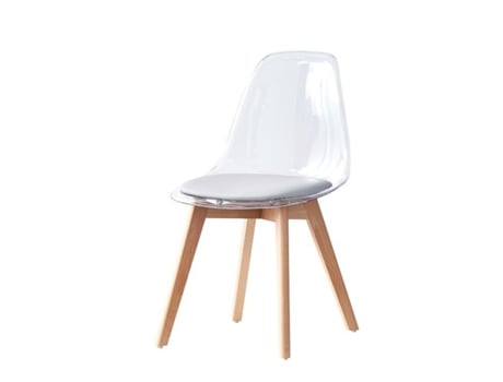 Cadeira de Sala de Jantar DKD Home Decor Cinzento Madeira Policarbonato (54 x 47 x 81 cm)