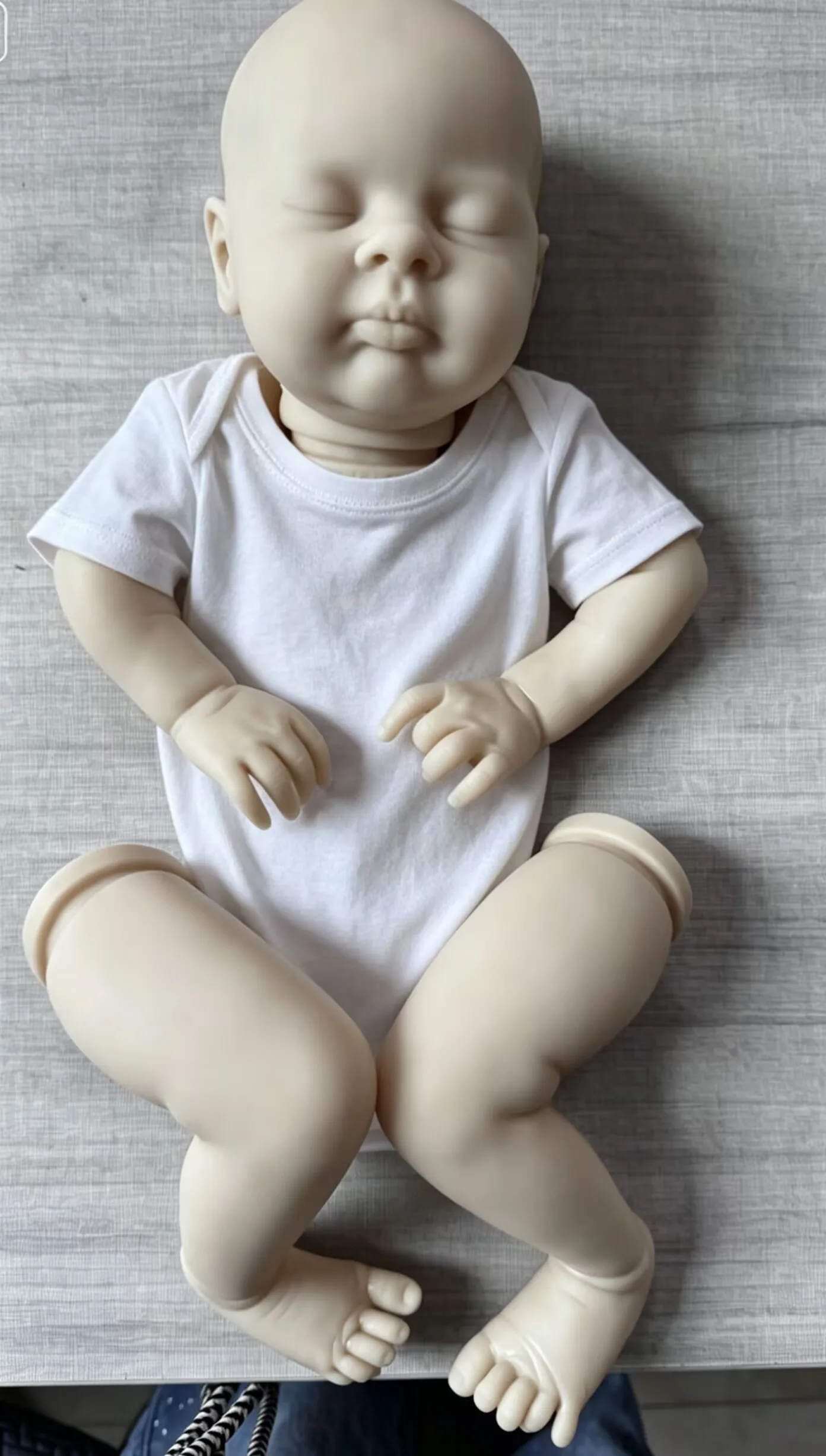 (branca) Kit De Boneca De 48 Cm (19 Polegadas) Inacabada, Sem Pintura E Desmontada, Com Corpo De Tecido E Peças Para Montar.