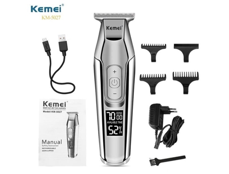Kemei 5027 Máquina de cortar cabelo elétrica profissional de grande capacidade Bateria Máquina de barbeiro aparador de cabelo BILDO
