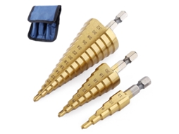Conjunto de 3 Brocas Escalonadas Hss com Revestimento de Titânio X001 (4/12/20/32 mm)