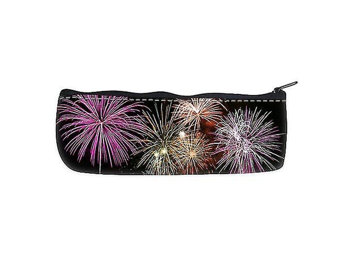 Estojo com estampa de fogos de artifício, bolsa organizadora com zíper Chennnls