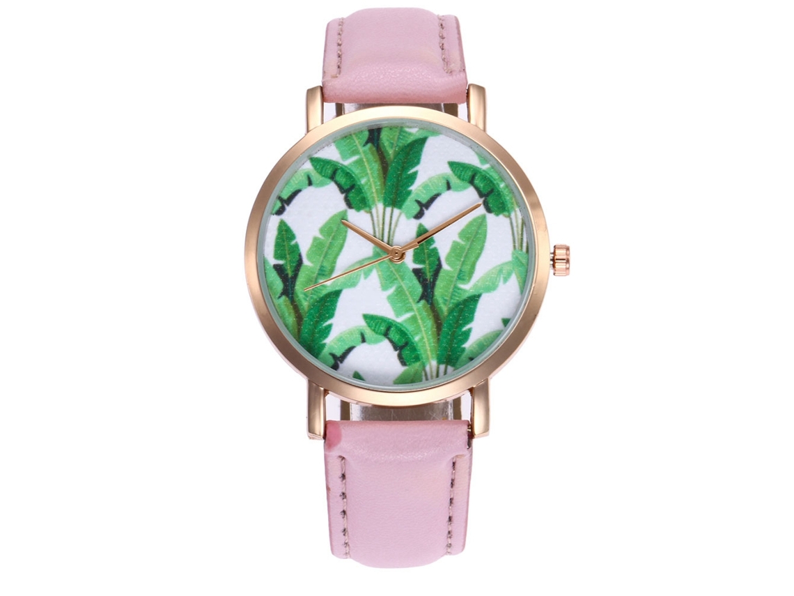 Relógio de Pulso Feminino de Quartzo Estilo Minimalista com Cinto de Couro Artificial Rosa Zhoulianfa