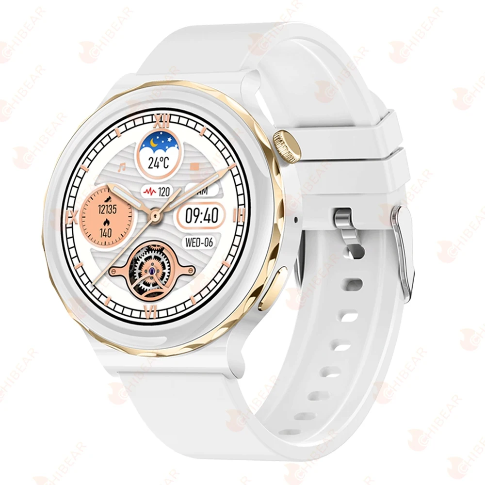 Relógio Inteligente Com Ecg E Fotopletismografia (silicone Branco-dourado)