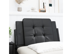 Vidaxl Almofadão De Cabeceira Zadar 80 Cm Couro Artificial Preto