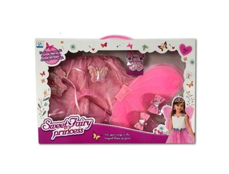 Set De Disfraz De Hada Rosa Con Alas Y Varios Complementos Jucosurp22