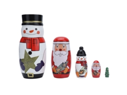 Bonecas Matrioskas Natal 5 Peças Decorativas Presentes Festivos