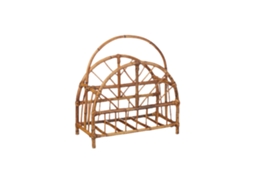 Porta-revistas Relaxdays Em Rattan, Porta-revistas Redondo, Axlxp: 47 X 43,5 X 20,5 Cm, Natural