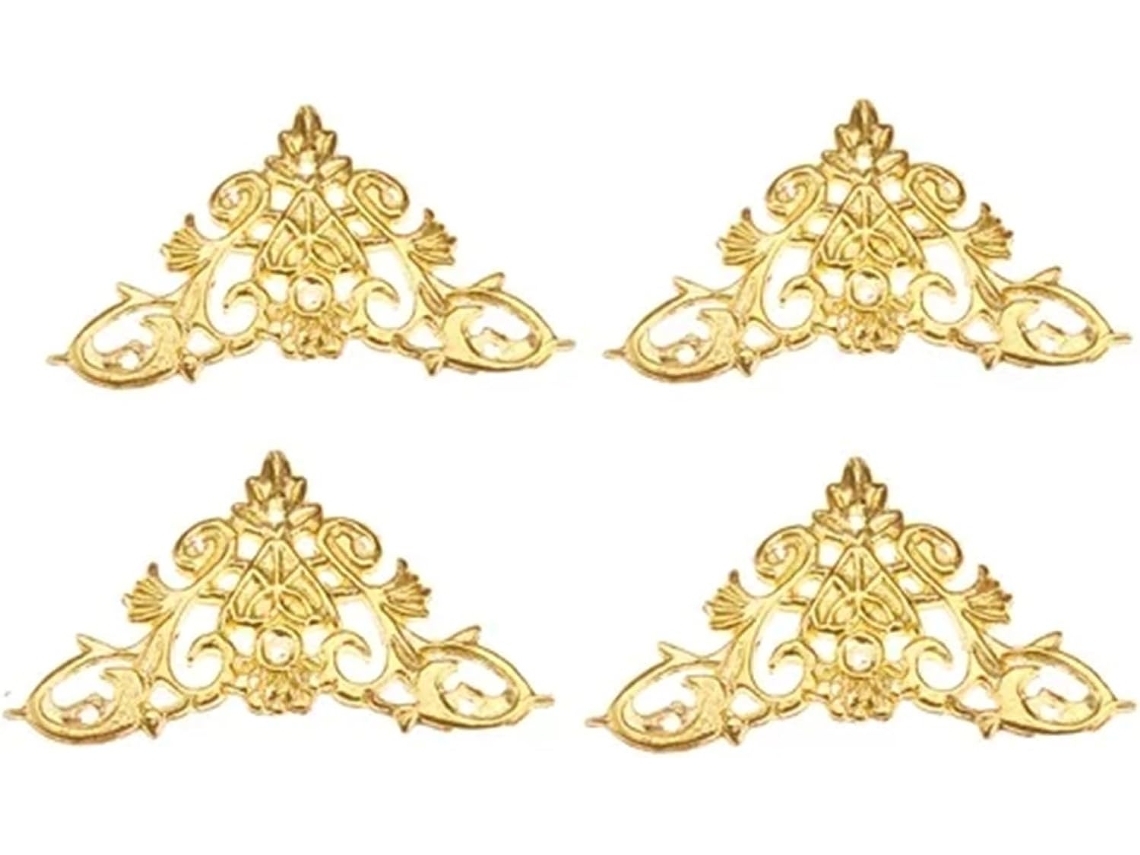 4 Pièces - Étuis Ornementaux Bases D'album Photo(46mm Gold) - Pieds D'angle Decoratifs Et Protections De Sol