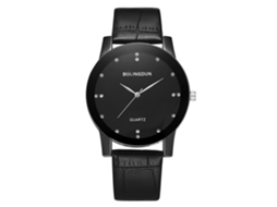 Relógio de quartzo para casa e feminino com strass, pulseira Preta PU T227-a L