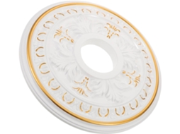 Medalhão Decorativo Redondo em Gesso Branco para Luminárias de Teto, Leve e Elegante. SFUSHOS