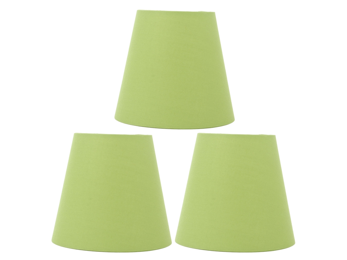 Conjunto de 3 Abajures de Tecido Moderno E14 com Capa de Pó para Quarto Pea Green