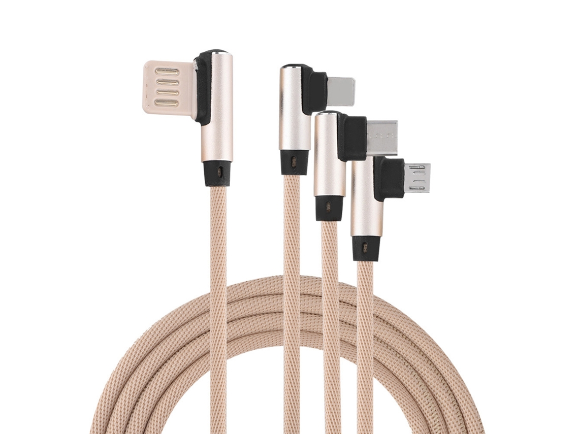 Cabo de Carregamento Três em um LAXISCREED Nylon 1.5m Fast Charging