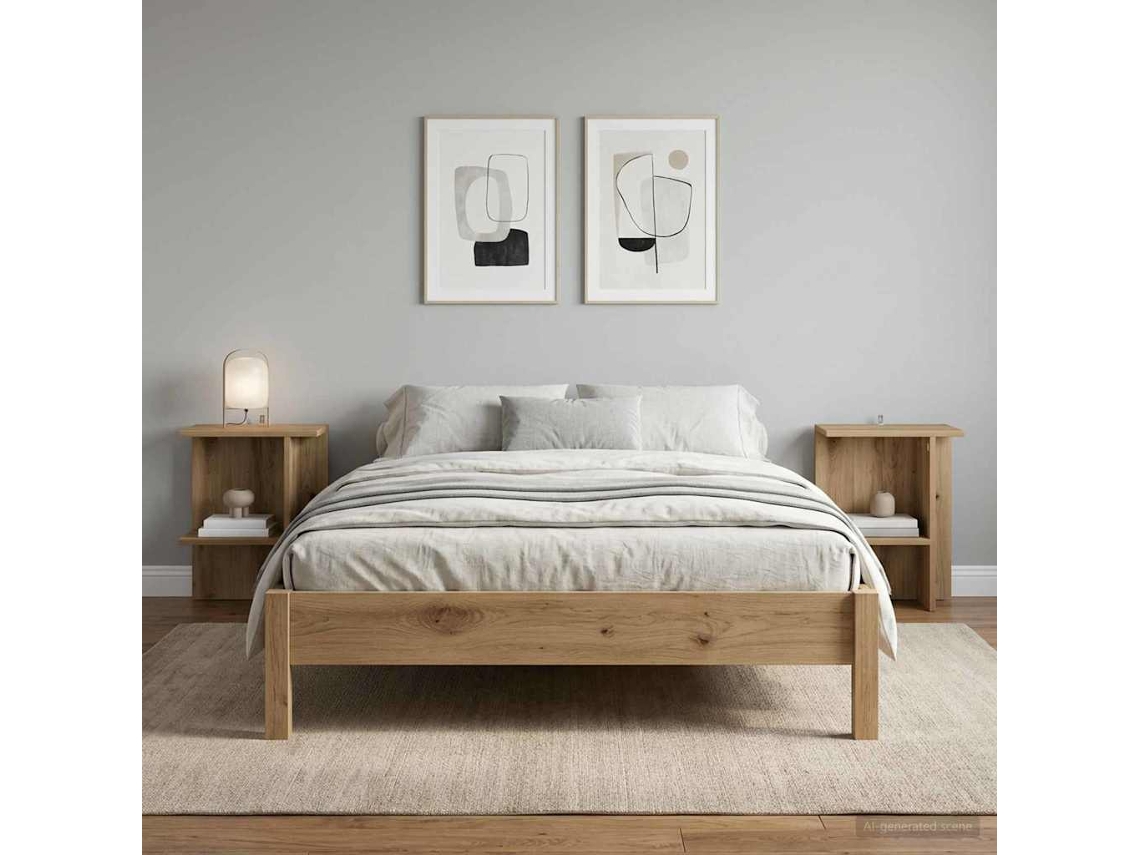 Vidaxl Mesa De Centro 2 Pcs Carvalho Arttisan 40 X 30 X 49 Cm