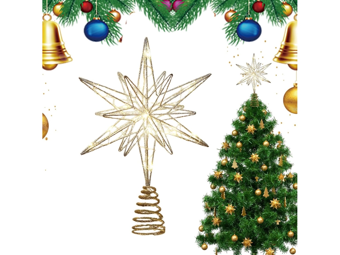 Estrela De Natal Com Luzes, Decorações Festivas Sazonais |