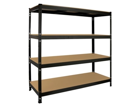 Estante MONSTER RACKING Q-Rax De Aço Sem Parafusos (Preto - 160x60x160cm)