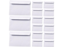 Pacote com 100 Envelopes Brancos Lisos em Papel Resistente com Fecho Autoadesivo Seguro. SFUSHOS