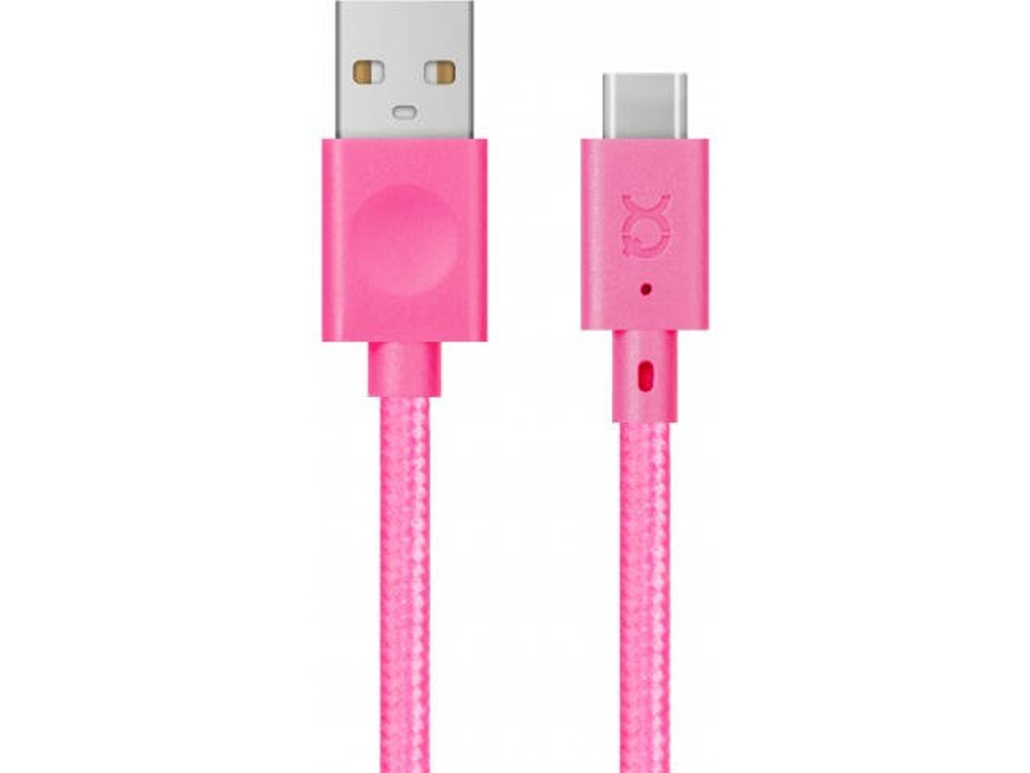 Cabo de Dados XQISIT (USB-C - USB A - 1.8 m - Rosa)