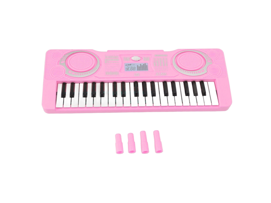 Mali brinquedo Piano Teclado Infantil 37 Teclas Instrumento Musical Educativo Rosa
