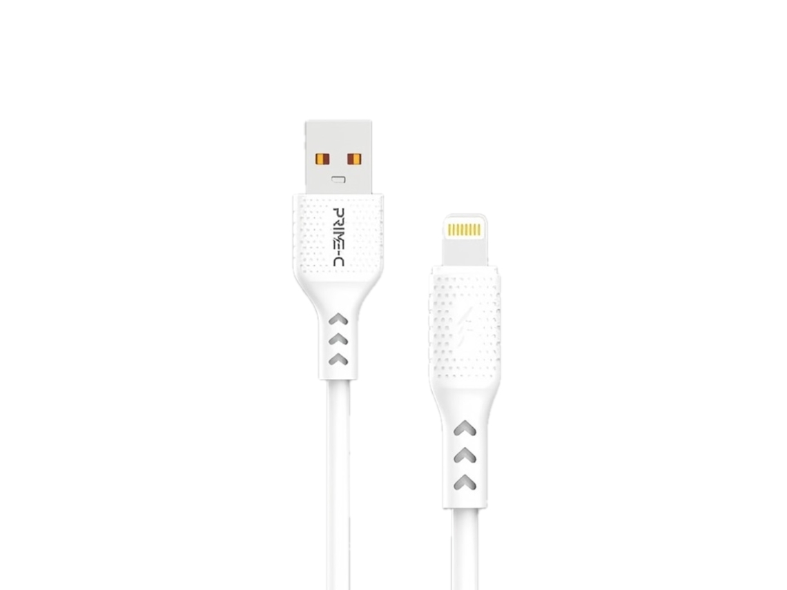Cabo De Carregamento Rápido Usb Para Lightning, Saída Máxima De 3,4 A, 1 Metro, Material Em Pvc Branco. PAPRIKA