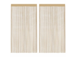 Vidaxl Cortinas De Fios 2 Pcs 100x250 Cm Bege