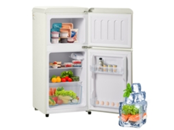 Refrigerador Retrô 60l Freezer 22l Led Branco Creme Classe e VELTRIX