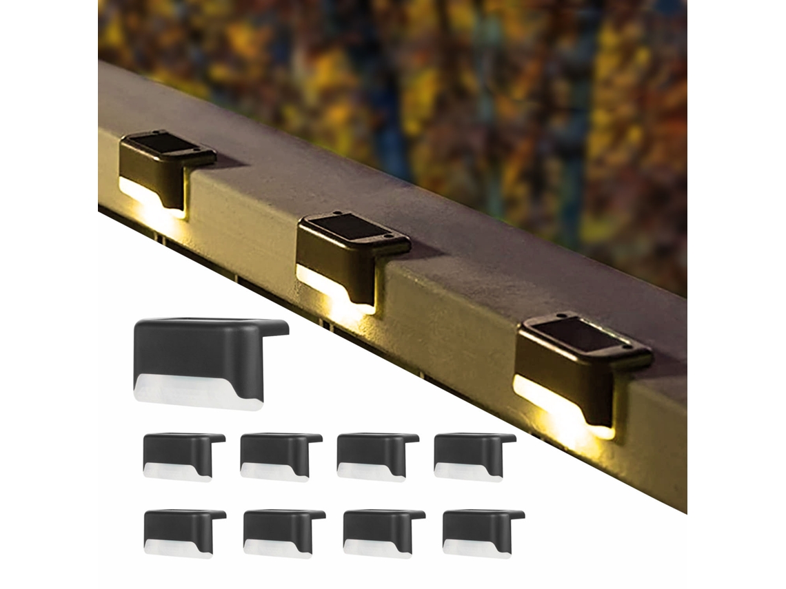 Iluminação Externa Com Célula Solar, Sem Fio, 8 Peças, Preta, Luz Quente Preta Ela Aquaforge