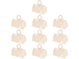 Caixas De Presente Doitool Para Doces E Chocolates, 10 Caixas De Papel Branco Com Alças, Design Prático E Elegante