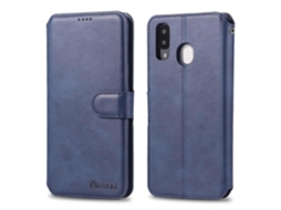 Capa De Couro Pu Com Flip Horizontal Magnético E Textura De Bezerro Azns Para Galaxy A20e Com Suporte, Compartimentos Para Cartões E Porta-retratos