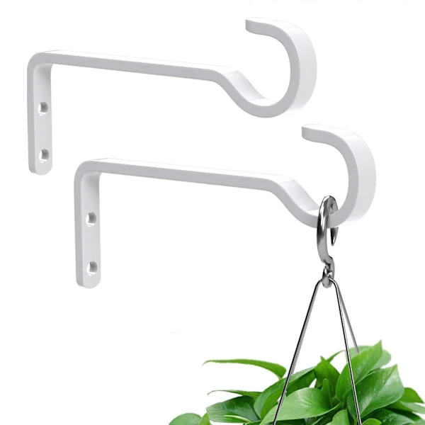 Conjunto de 2 Ganchos Externos Reforçados para Pendurar Cestos Plantas, Ganchos de Ferro para Plantas, Ganchos de Metal para Parede BRILVIBERA