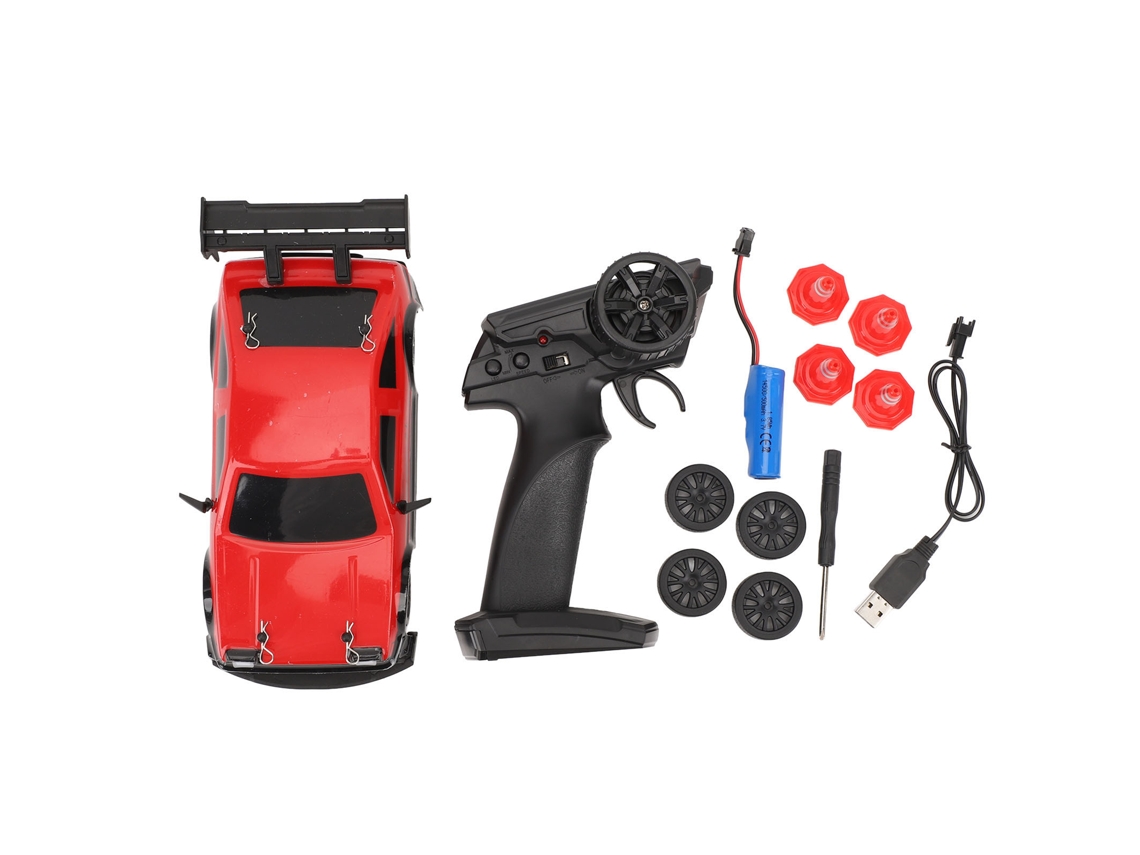 Mali carro de Controle Remoto Drift 1:24 2.4ghz 4wd 30km/h Bateria Recarregável com Luzes Led
