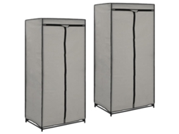 Guarda-roupa de 2 peças 75x50x160 cm Cinza DKD HOME DECOR