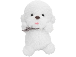 Filhote De Bichon Frisé Pelúcia, Cor Clara, 25cm, Bichinho Pelúcia