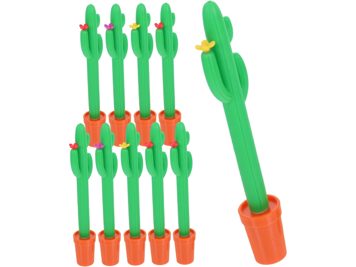 Conjunto De 10 Canetas Em Gel Com Design Exclusivo Cactos Plantas Para
