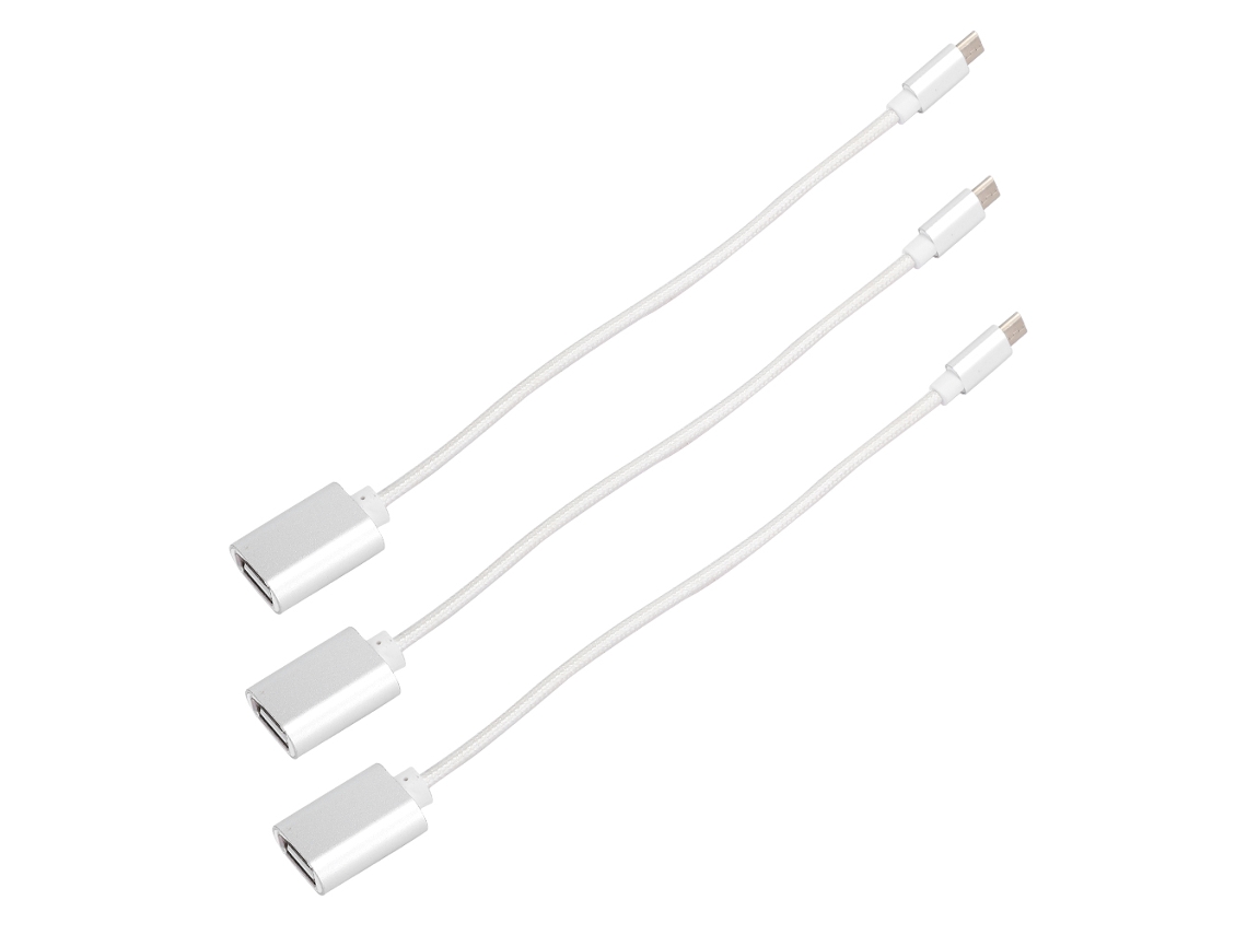 Cabo Adaptador Otg Micro LAXISCREED 3pcs Nova Prata