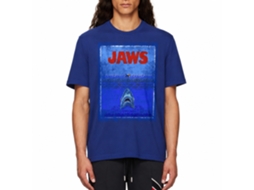 Rockinstone Jaws Movie 8-bit Terror Solid Royal Adult T-shirt Size:m