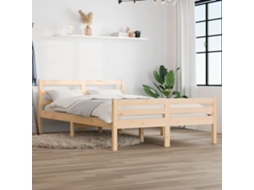 Vidaxl Estrutura De Cama King 150x200 Cm Madeira Maciça