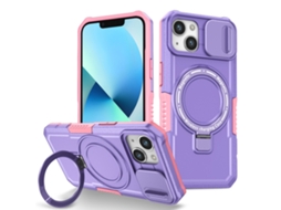 Capa Zruxe Compativel Com Iphone 13 (sliding Camshield - Magsafe - Tpu - Pc - Rosa - Roxo)