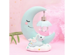 Lâmpada Noturna de Plástico com Design de Animal e Lua, Iluminação Decorativa para Quarto LAXISCREED