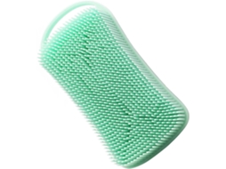 Escova De Banho Esfoliante Silicone Dupla Face, Esponja Quadrada De 14x14 Cm, Massageador De Couro Cabeludo Verde Claro