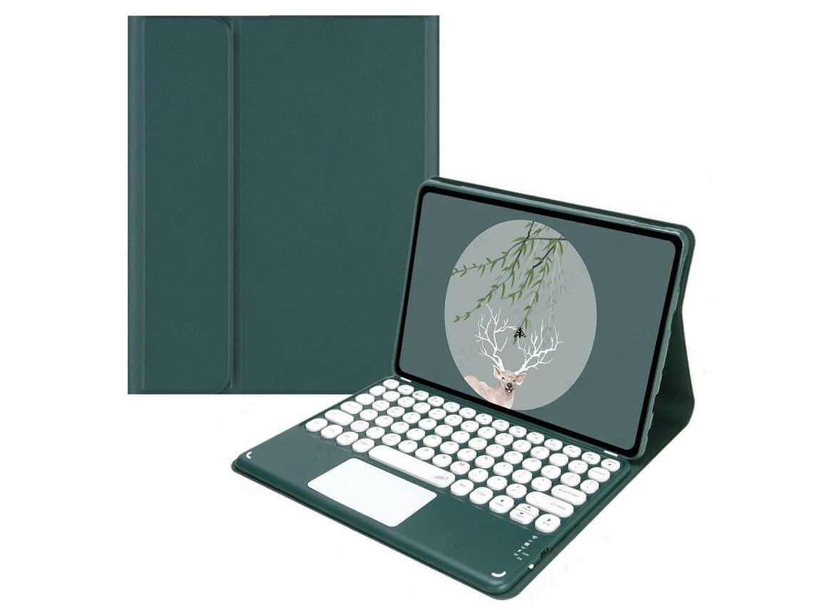 Elysve Capa Com Teclado Bluetooth Para Xiaomi Redmi Pad Se 8,7 ", Com Teclado Touch Bluetooth (verde Escuro)