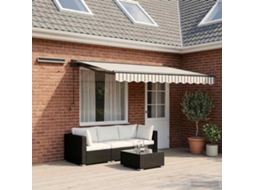 Vidaxl Toldo Retrátil Elétrico Cinza Claro E Branco 5 × 3,5 M