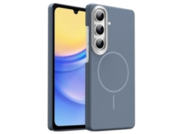 Capa Para Samsung Galaxy A15 5g Fina Circular Magsafe À Prova De Choque Dourada Em Policarbonato Cinza Carbono