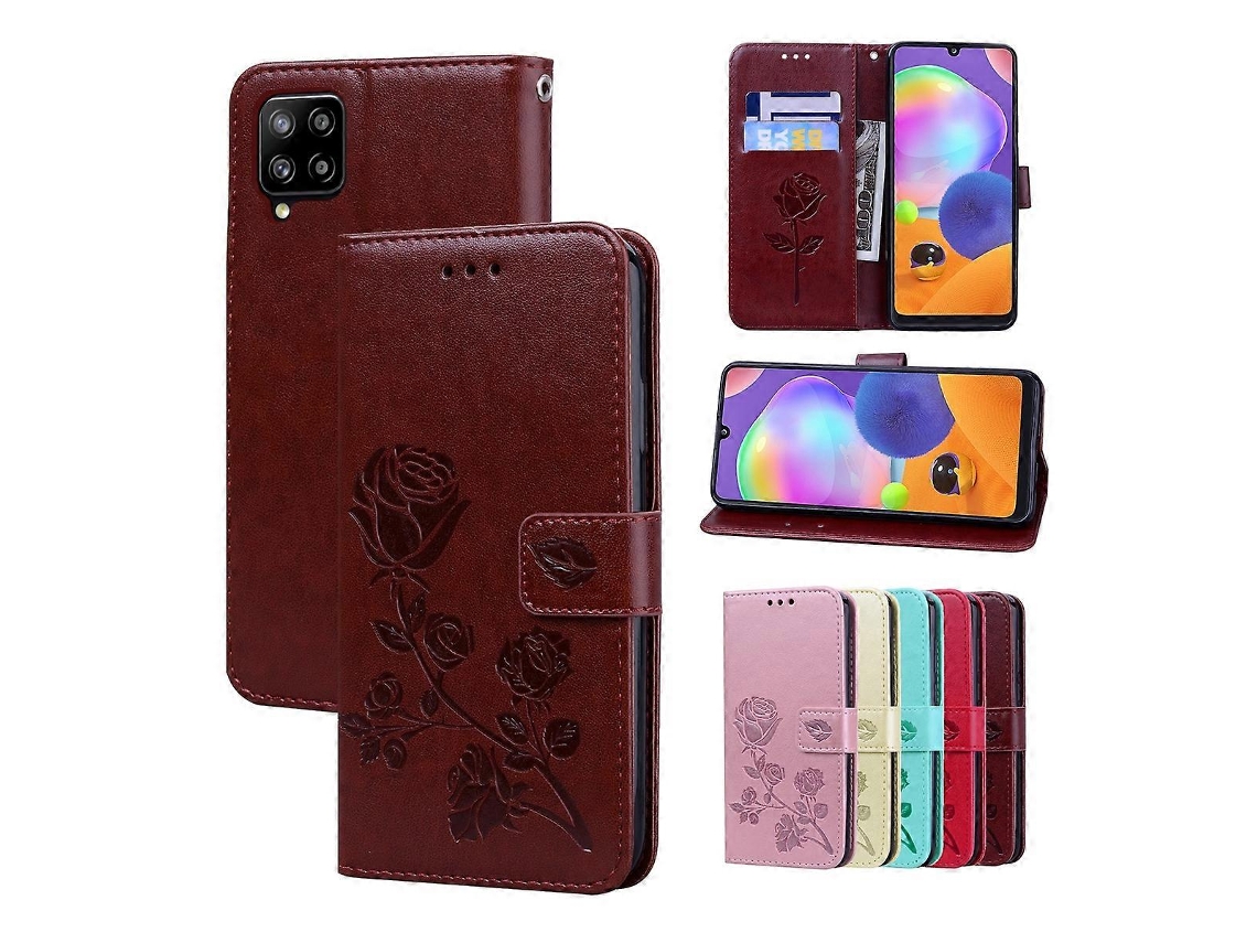 Capa De Celular Flip De Couro Pu Com Relevo Rosa Global Para Samsung Galaxy M33 5g