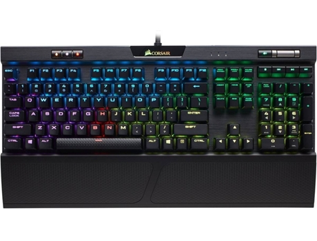 Teclado Gaming CORSAIR K70 RGB MK2 em Preto — Com fio USB | Mecânico | Layout Português | Switch Cherry MX Red | Iluminado