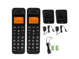 Teléfono inalámbrico DECT 6.0 con 2 auriculares, pantalla LCD retroiluminada y bloqueo de llamadas | S/MARCA