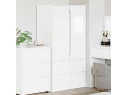 Vidaxl Guarda-roupa Com Gaveta Branco Alto Brilho 79,5 X 49 X 156 Cm