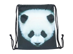 Mochila com Cordão Impermeável, Ajustável, Leve, para Academia, Escola e Esportes BRILVIBERA (panda)